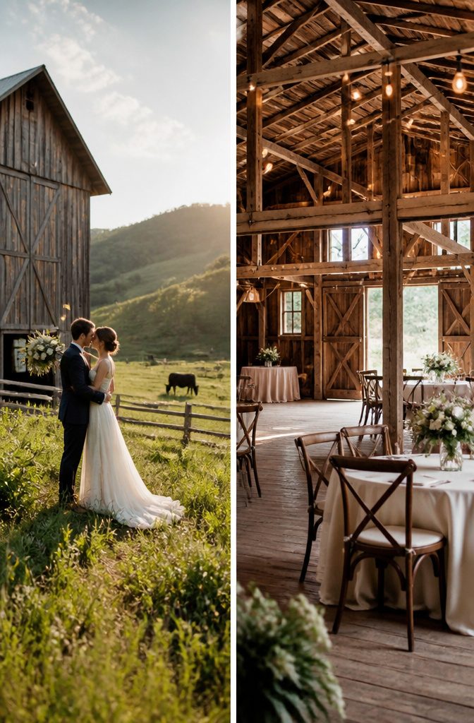 Fantasy Wedding Venues That Feel Like Another World 3 Renovated barn interior at Grassy Creek Farm in Virginia.