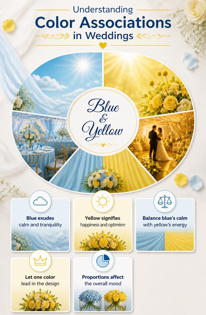 15 April Wedding Color Ideas Ranked for 2026 Spring Style 19 An infographic explaining color associations in weddings.